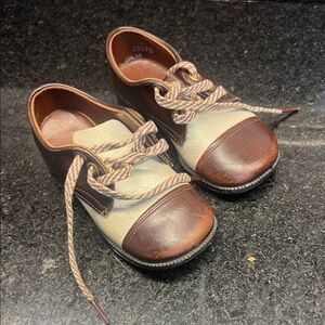 Classic Brown and Cream Kids Dress Shoes